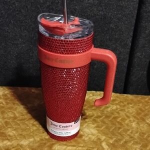 Juicy Couture Sparkling Red Tumbler with Handle